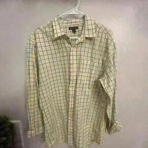 mens Gap Classic Fit , large, dress shirt plaid yellow and blue